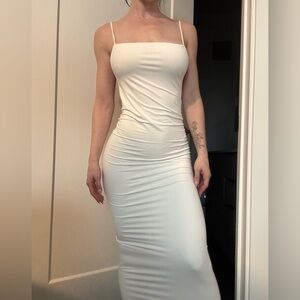 Elegant White Spaghetti Strap Dress